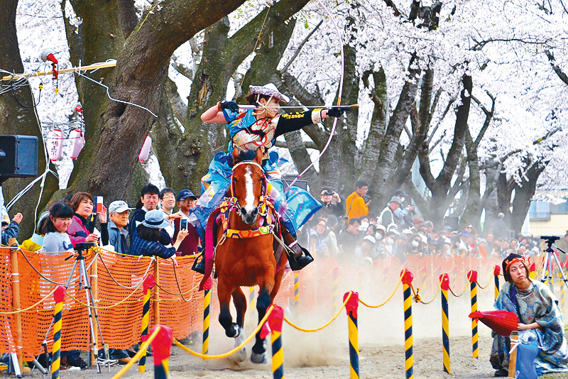 ●樱流镝马表演教人叹为观止。
